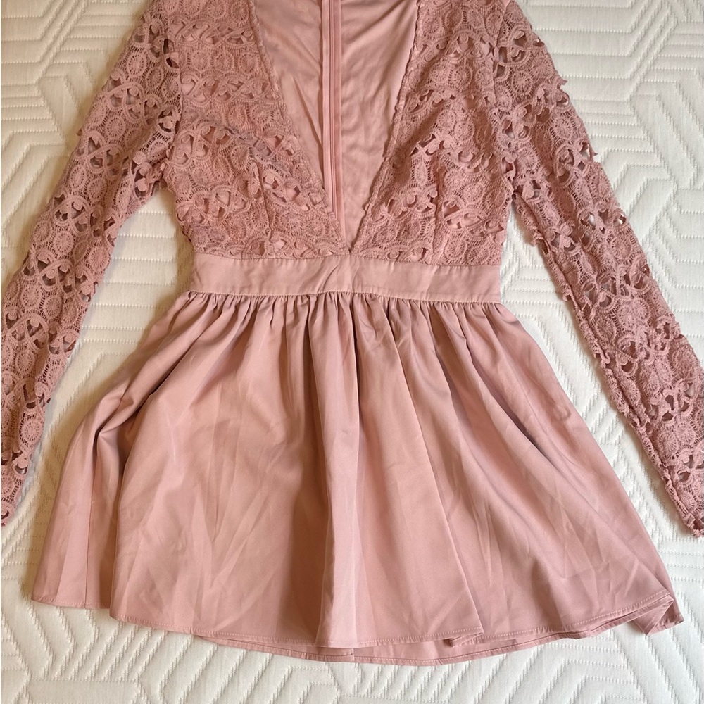 Double Crazy Plunge Neckline Cottage Core Mini